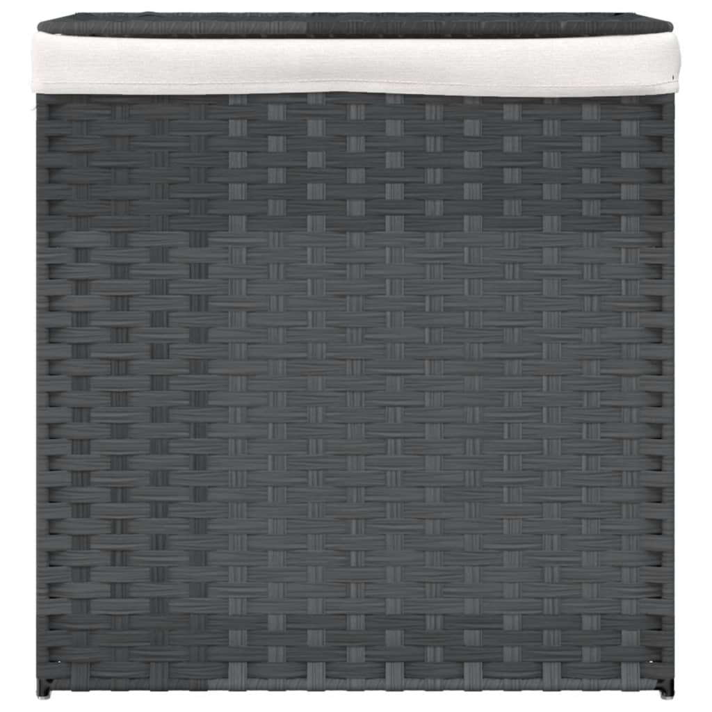 Cesto Portabiancheria 2 Sezioni 53X35X57 Cm Polyrattan