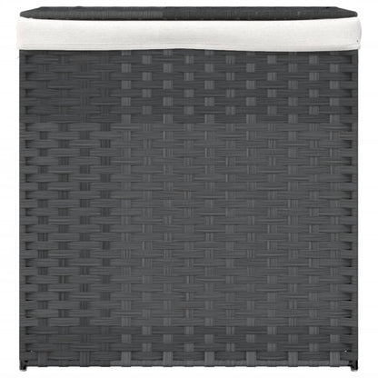 Cesto Portabiancheria 2 Sezioni 53X35X57 Cm Polyrattan