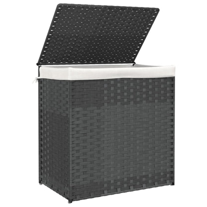 Cesto Portabiancheria 2 Sezioni 53X35X57 Cm Polyrattan