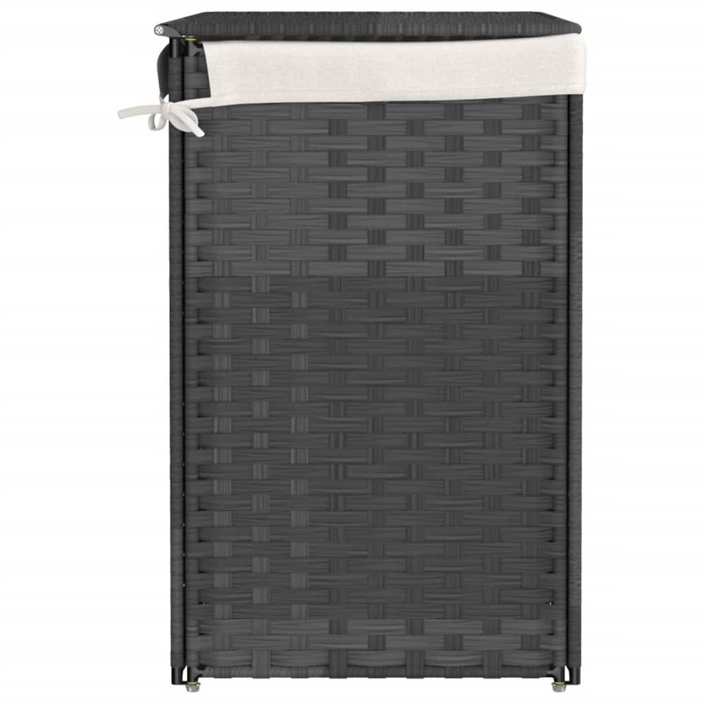 Cesto Portabiancheria 2 Sezioni 53X35X57 Cm Polyrattan