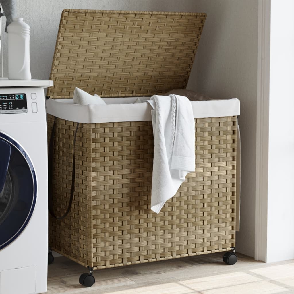 Cesto Portabiancheria Con Ruote 60X35X60,5 Cm Rattan