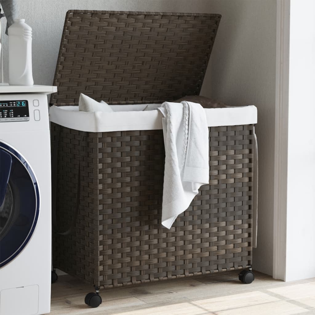 Cesto Portabiancheria Con Ruote 60X35X60,5 Cm Rattan