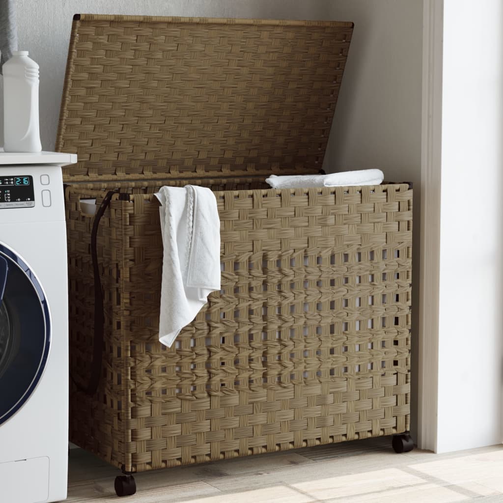 Cesto Portabiancheria Con Ruote 66X35X60 Cm Rattan