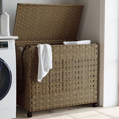 Cesto Portabiancheria Con Ruote 66X35X60 Cm Rattan