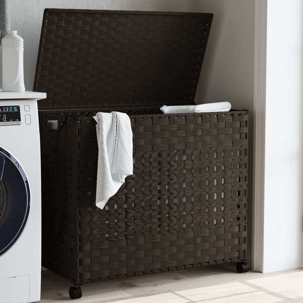 Cesto Portabiancheria Con Ruote 66X35X60 Cm Rattan