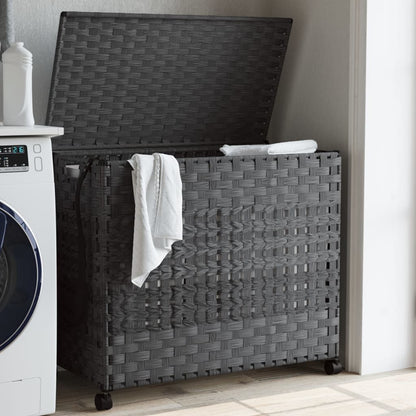 Cesto Portabiancheria Con Ruote 66X35X60 Cm Rattan