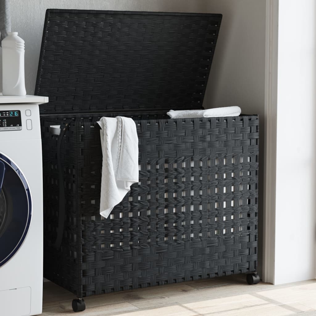 Cesto Portabiancheria Con Ruote 66X35X60 Cm Rattan