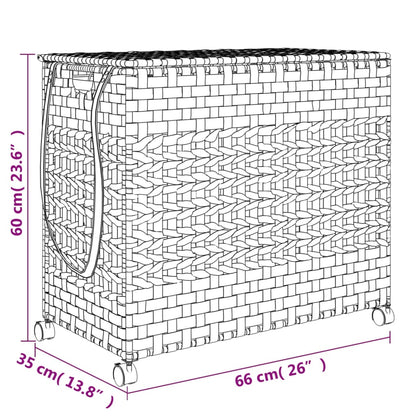 Cesto Portabiancheria Con Ruote 66X35X60 Cm Rattan