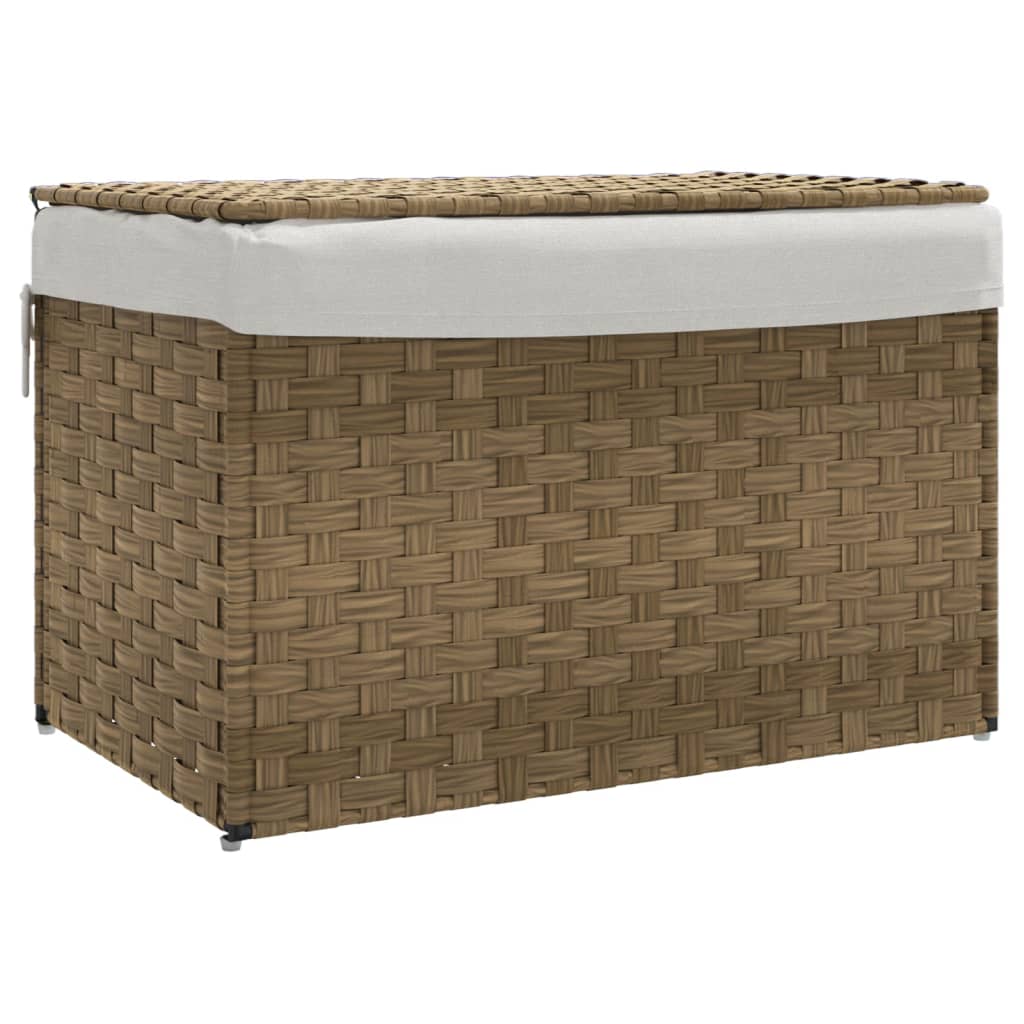 Cesto Portabiancheria Con Coperchio 55,5X35X34 Cm Polyrattan
