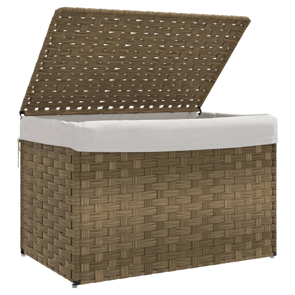Cesto Portabiancheria Con Coperchio 55,5X35X34 Cm Polyrattan