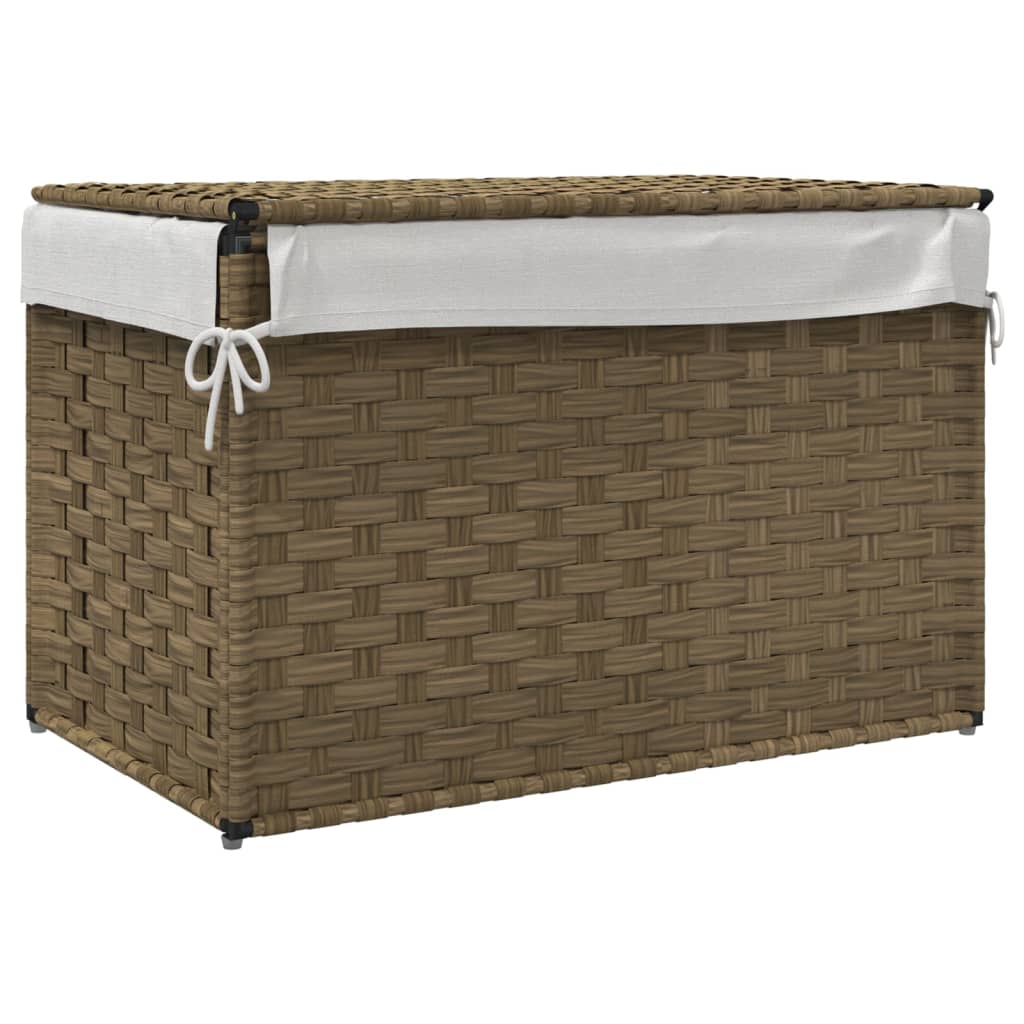 Cesto Portabiancheria Con Coperchio 55,5X35X34 Cm Polyrattan