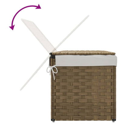 Cesto Portabiancheria Con Coperchio 55,5X35X34 Cm Polyrattan