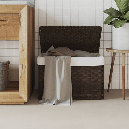 Cesto Portabiancheria Con Coperchio 55,5X35X34 Cm Polyrattan