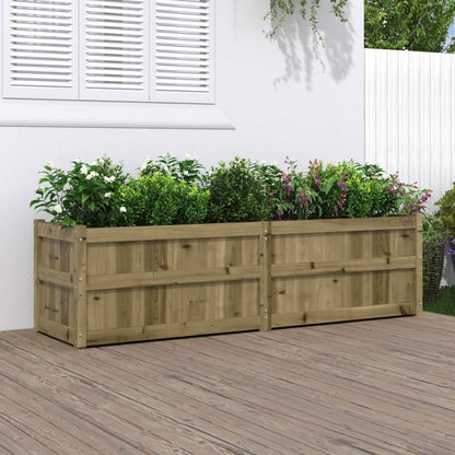 Fioriera Da Giardino 180X50X50 Cm In Legno Massello Di Pino