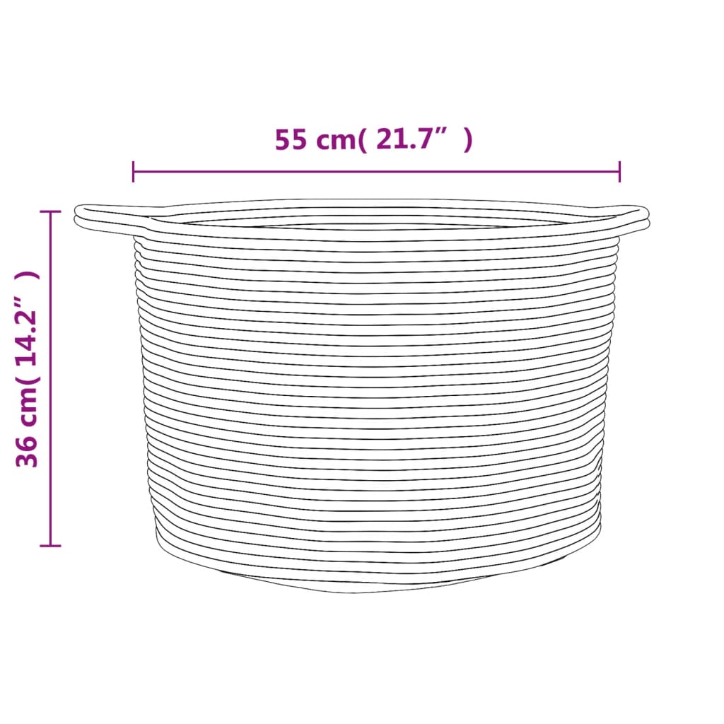 Cesto Per Biancheria E Bianco Ø In Cotone