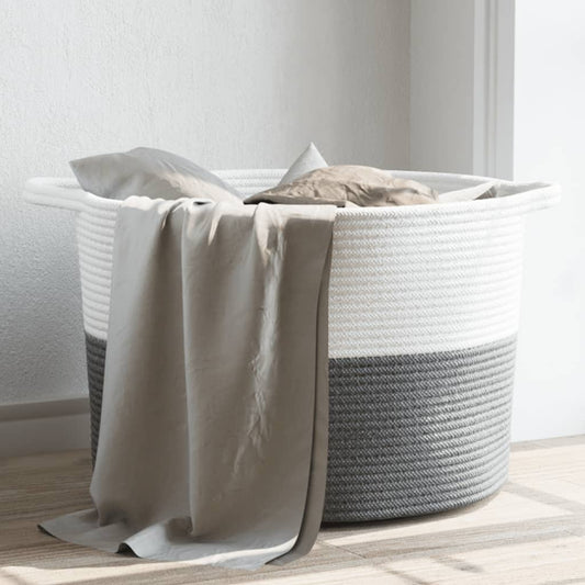 Cesto Per Biancheria E Bianco Ø In Cotone