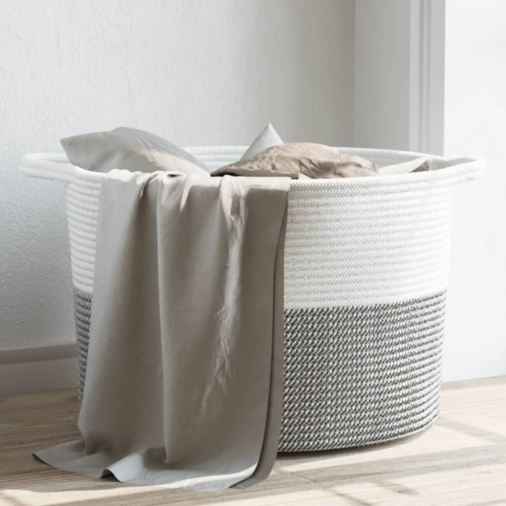 Cesto Per Biancheria E Bianco Ø In Cotone