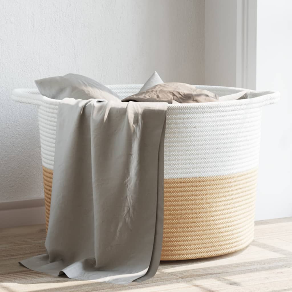 Cesto Per Biancheria E Bianco Ø In Cotone