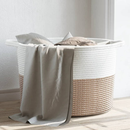 Cesto Per Biancheria E Bianco Ø In Cotone