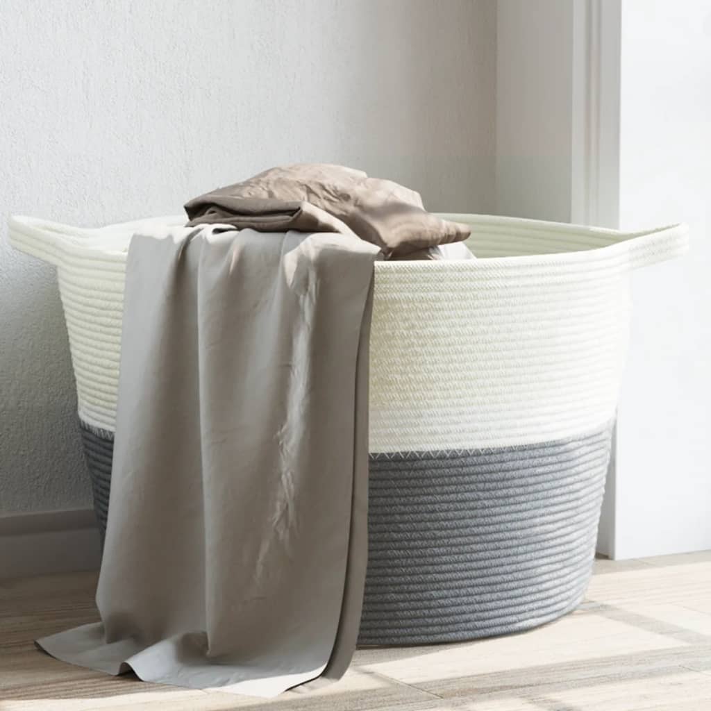 Cesto Per Biancheria E Bianco Ø In Cotone