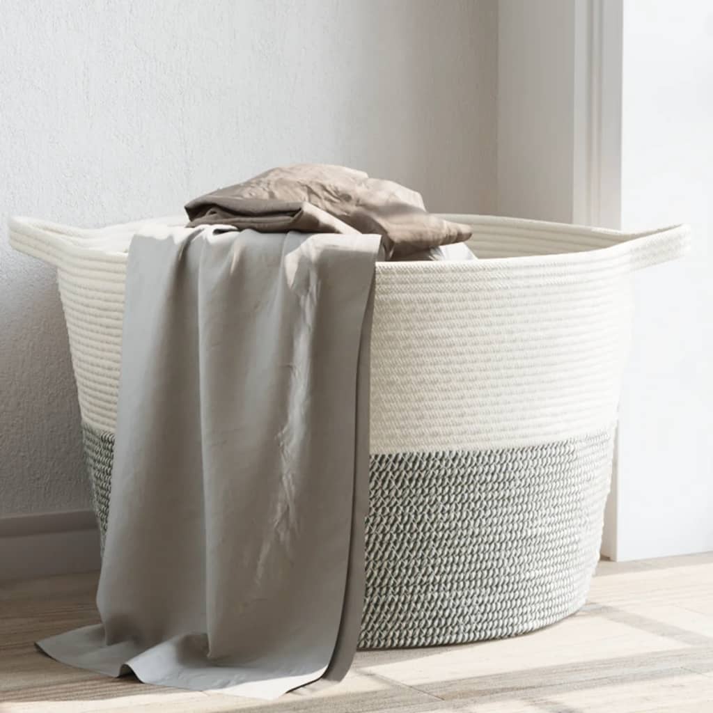 Cesto Per Biancheria E Bianco Ø In Cotone