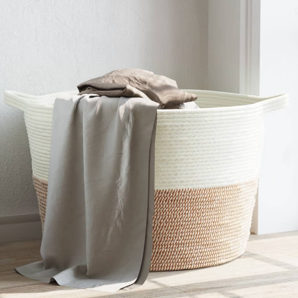 Cesto Per Biancheria E Bianco Ø In Cotone
