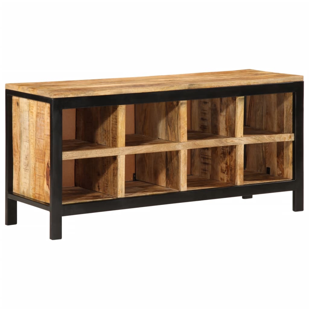 Panca Porta Scarpe 110X35X51Cm Legno Massello Di Mango Grezzo