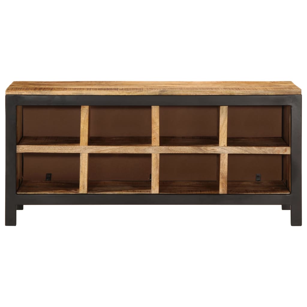Panca Porta Scarpe 110X35X51Cm Legno Massello Di Mango Grezzo