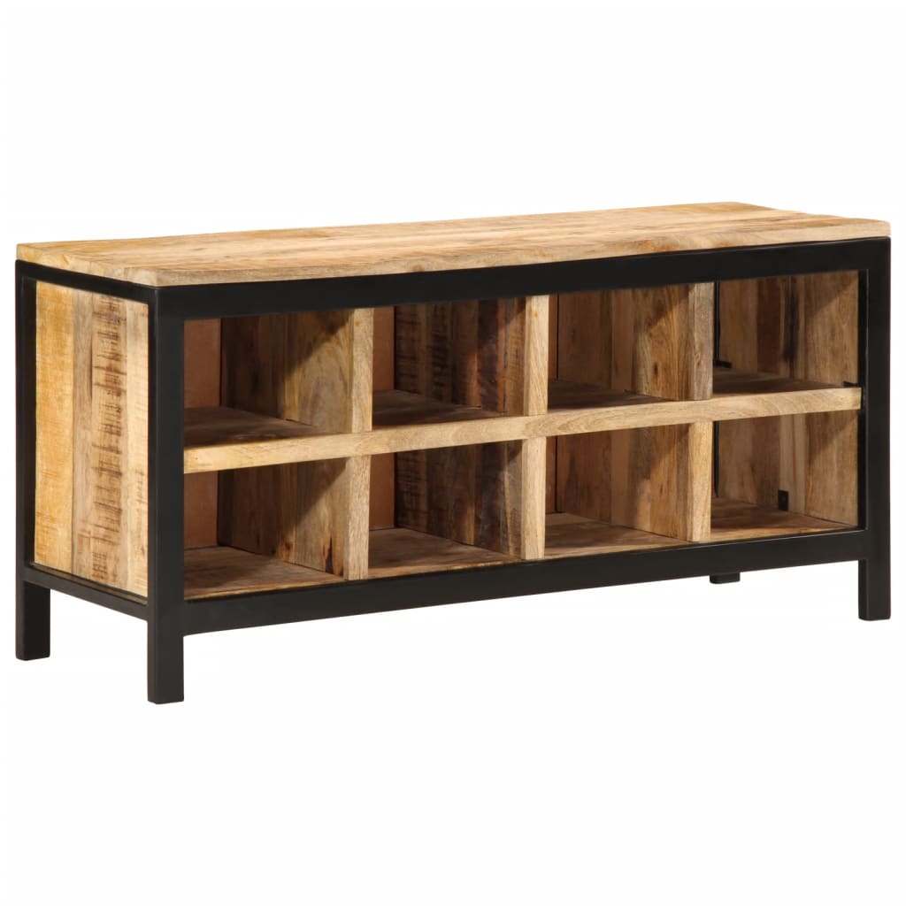 Panca Porta Scarpe 110X35X51Cm Legno Massello Di Mango Grezzo