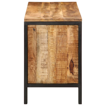Panca Porta Scarpe 110X35X51Cm Legno Massello Di Mango Grezzo
