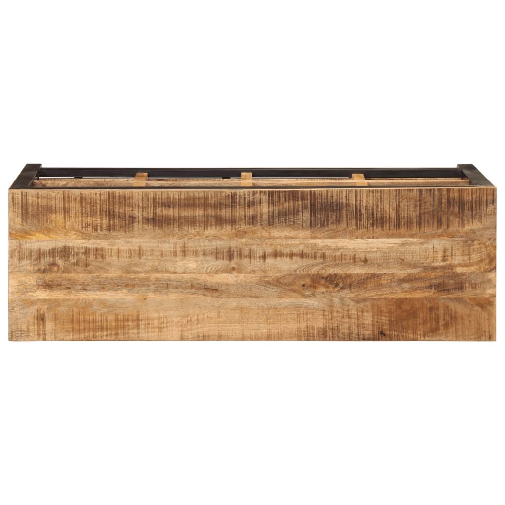 Panca Porta Scarpe 110X35X51Cm Legno Massello Di Mango Grezzo