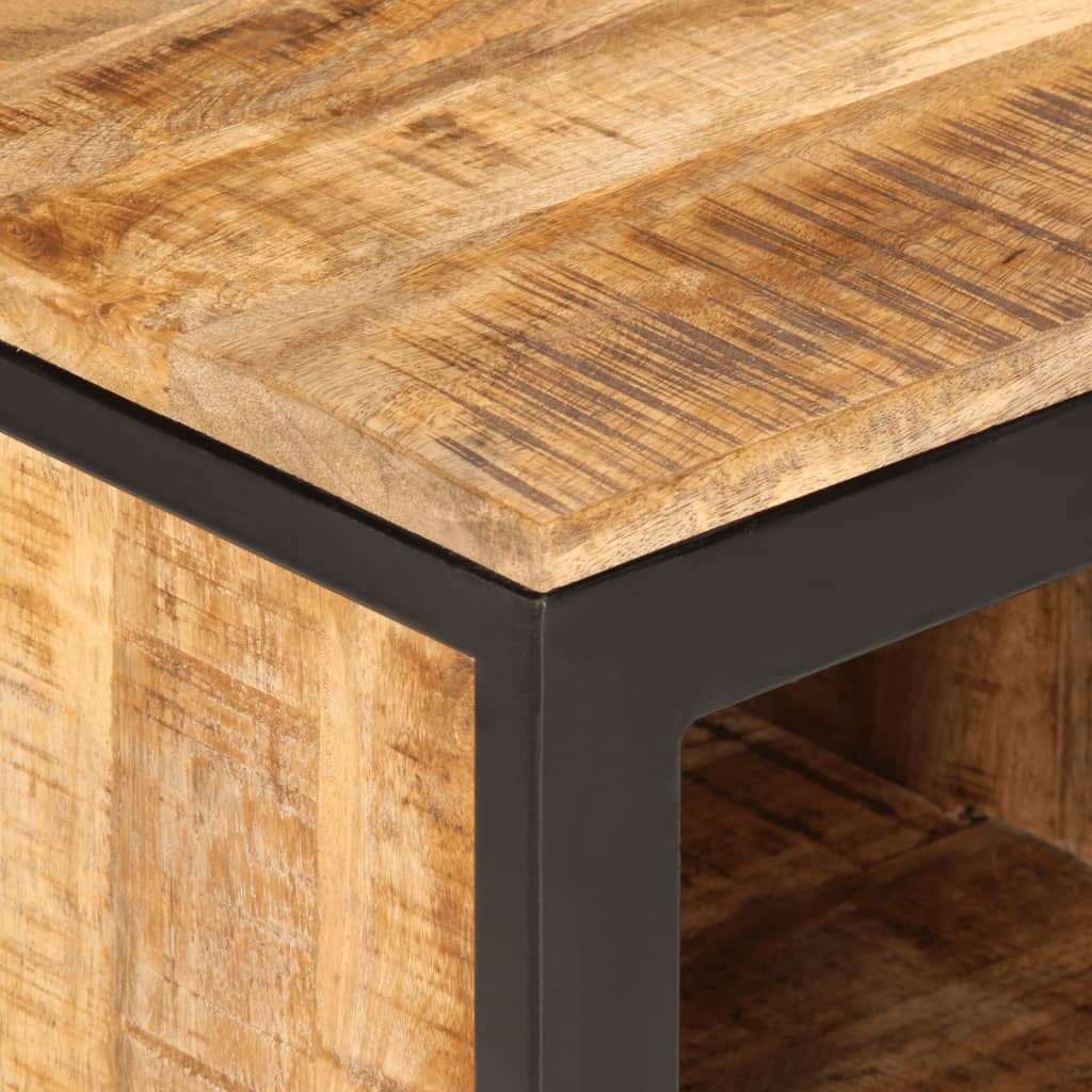 Panca Porta Scarpe 110X35X51Cm Legno Massello Di Mango Grezzo