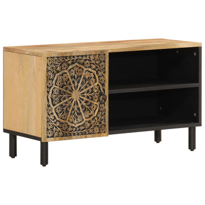 Mobile Porta Tv 80X31X46 Cm In Legno Massello Di Mango