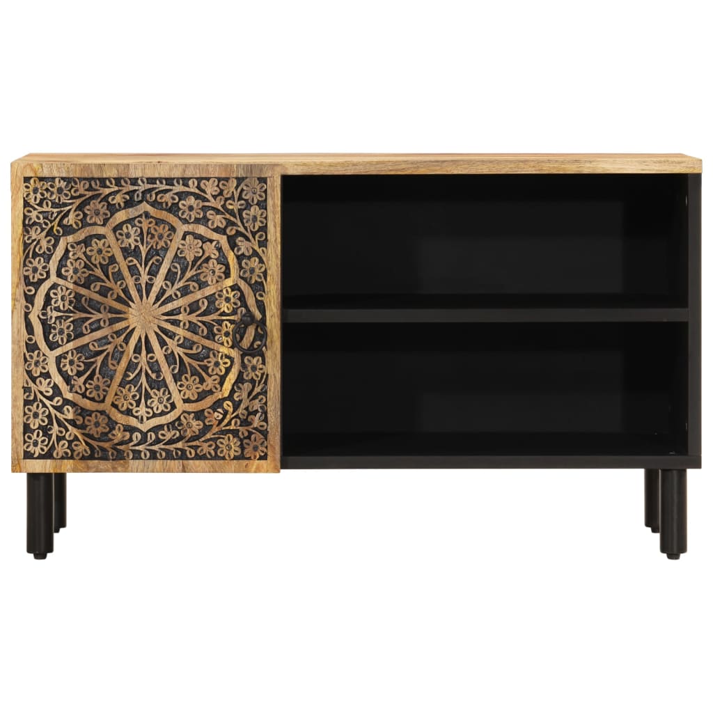 Mobile Porta Tv 80X31X46 Cm In Legno Massello Di Mango