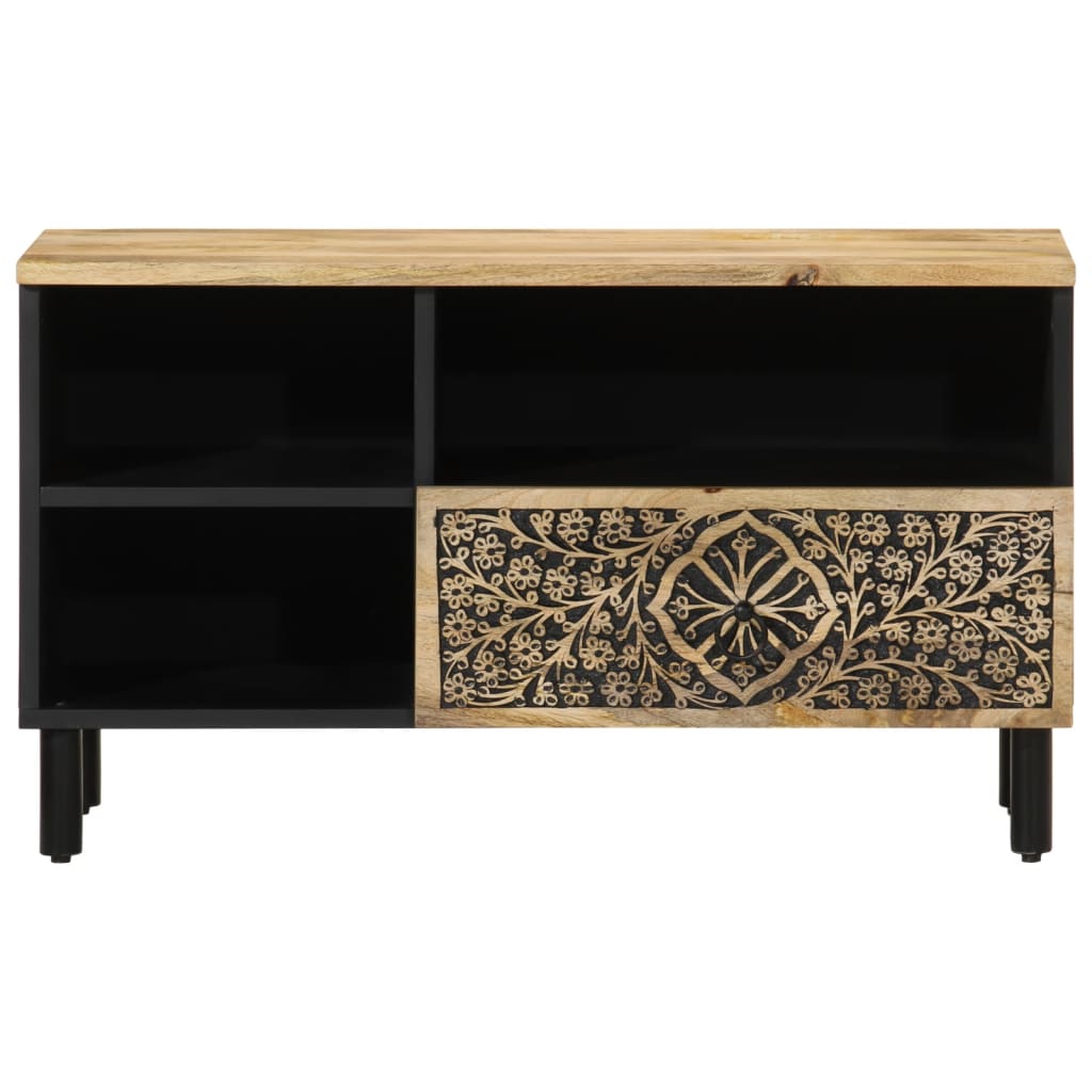 Mobile Porta Tv 80X33X46 Cm In Legno Massello Di Mango