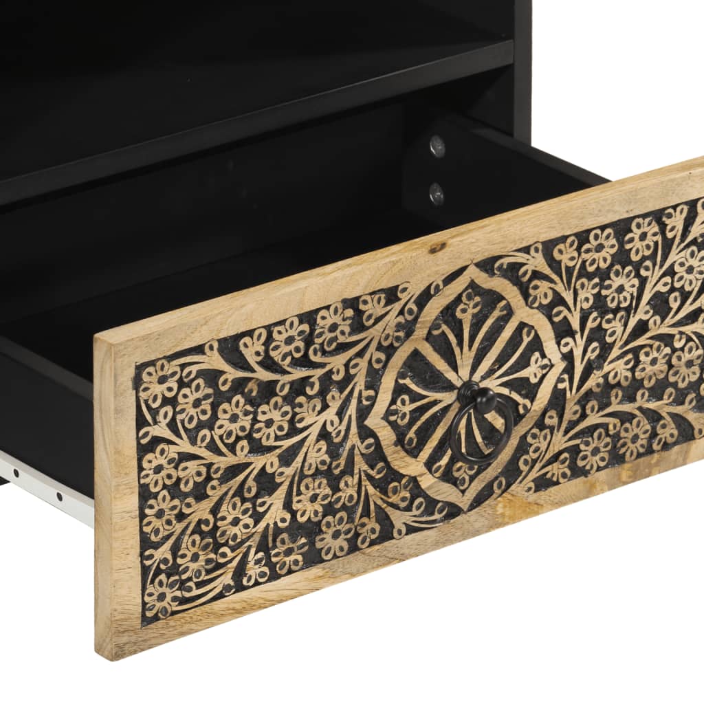 Mobile Porta Tv 80X33X46 Cm In Legno Massello Di Mango