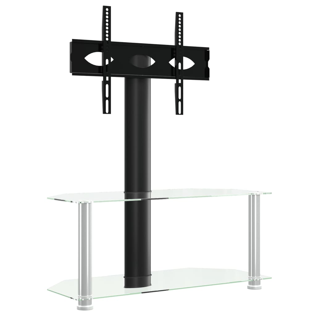Supporto Tv Angolare 2 Livelli Per 32-70 Pollici Nero E Argento