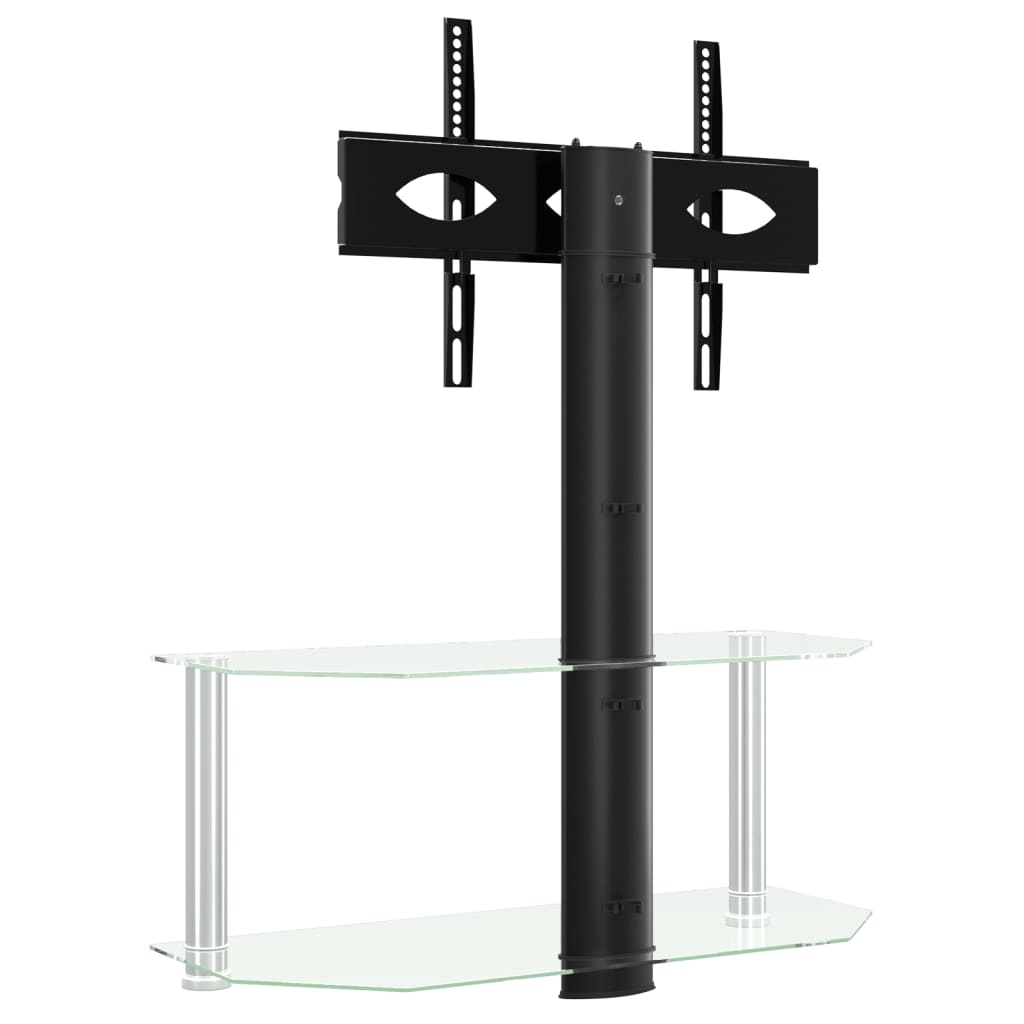 Supporto Tv Angolare 2 Livelli Per 32-70 Pollici Nero E Argento
