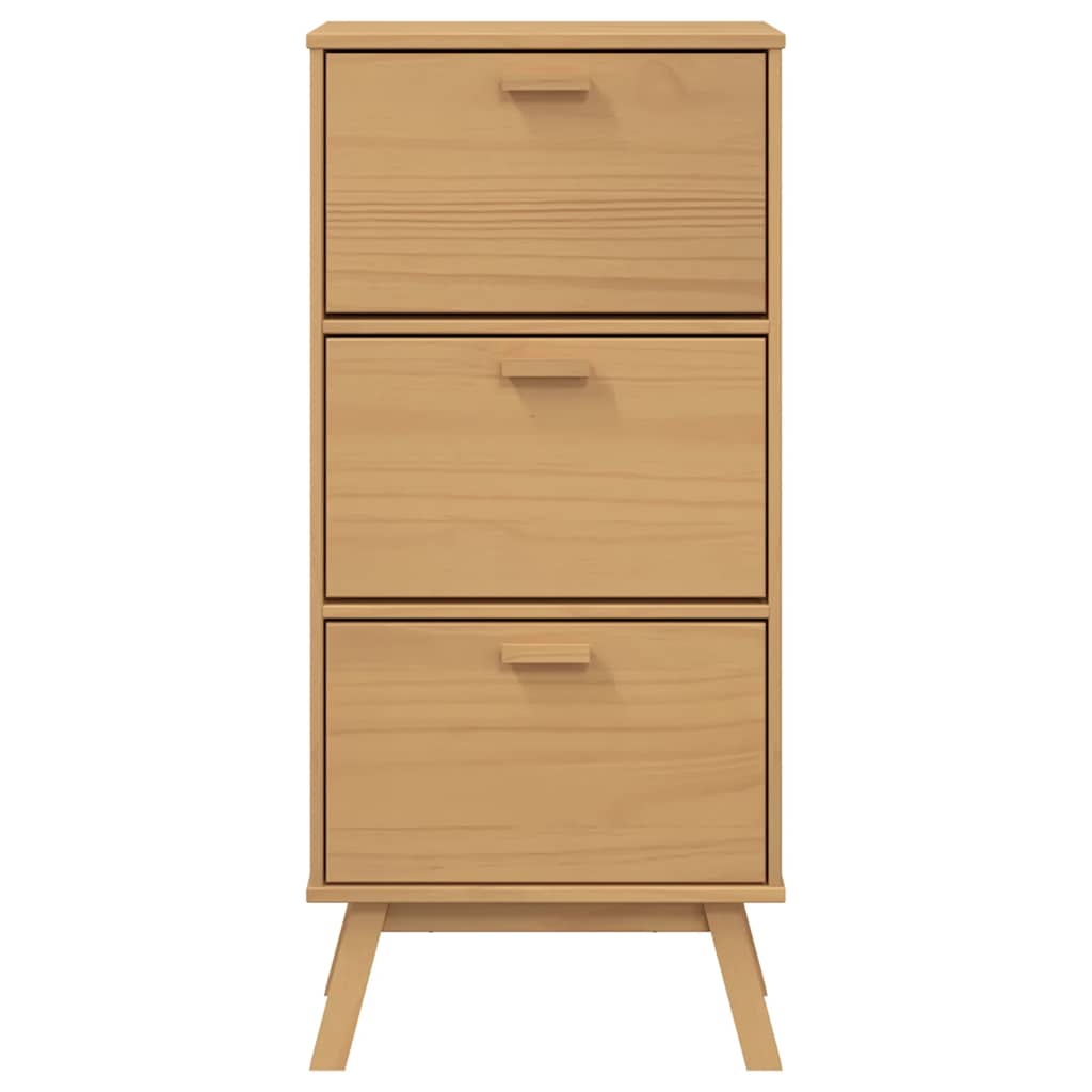 Scarpiera Olden 55X35X In Legno Massello Di Pino Marrone