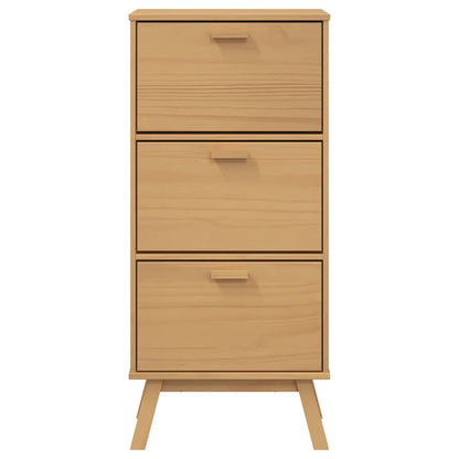 Scarpiera Olden 55X35X In Legno Massello Di Pino Marrone