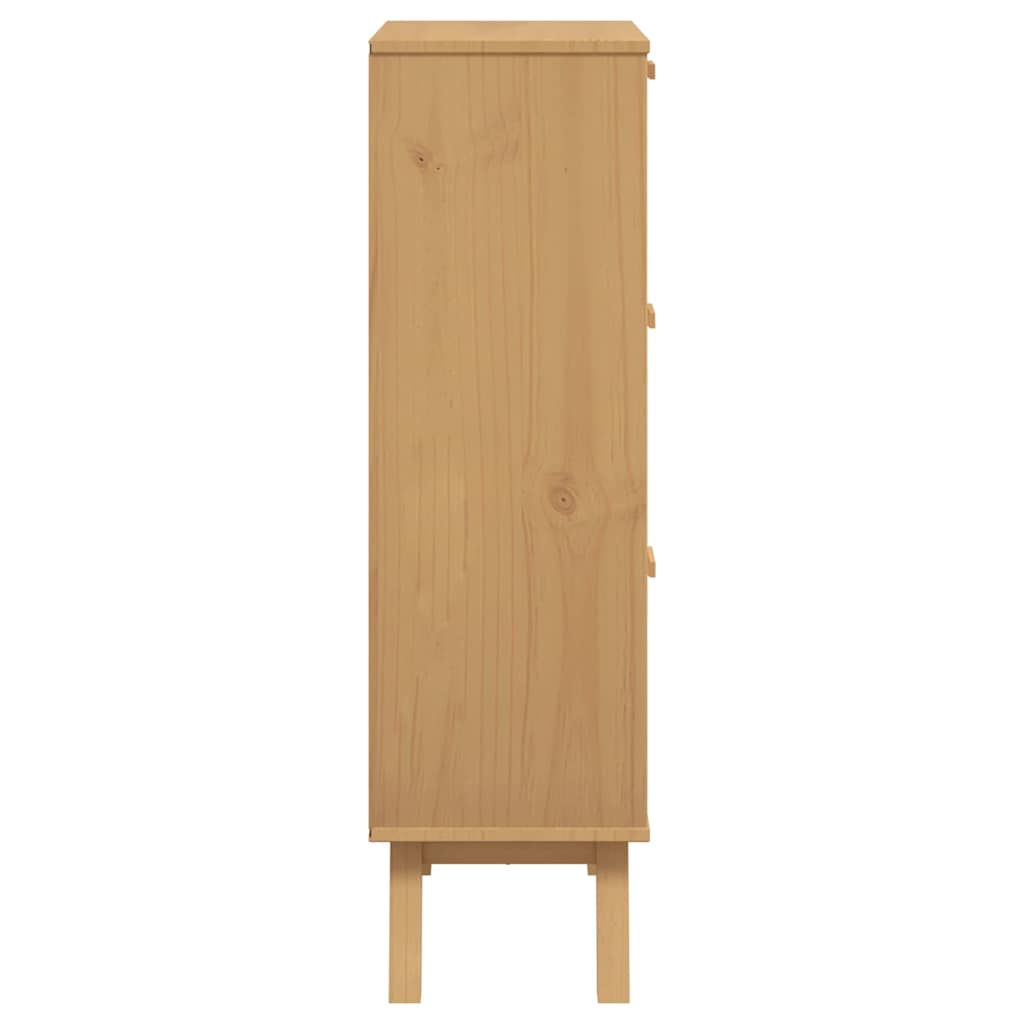 Scarpiera Olden 55X35X In Legno Massello Di Pino Marrone