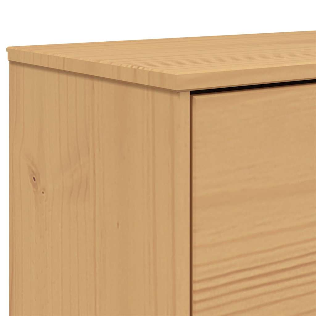 Scarpiera Olden 55X35X In Legno Massello Di Pino Marrone