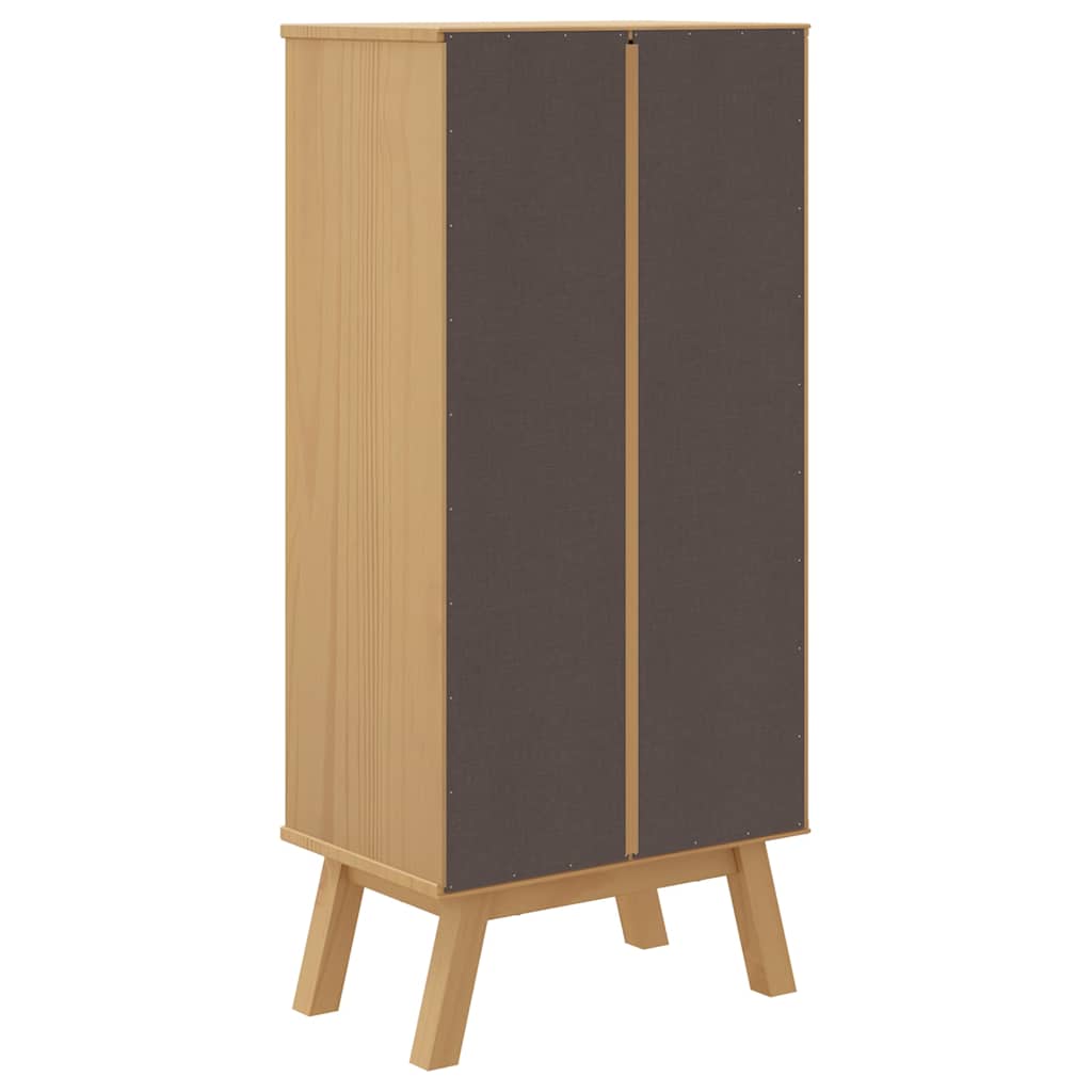 Scarpiera Olden Bianca Marrone 55X35X Legno Massello Pino Bianco E Marrone