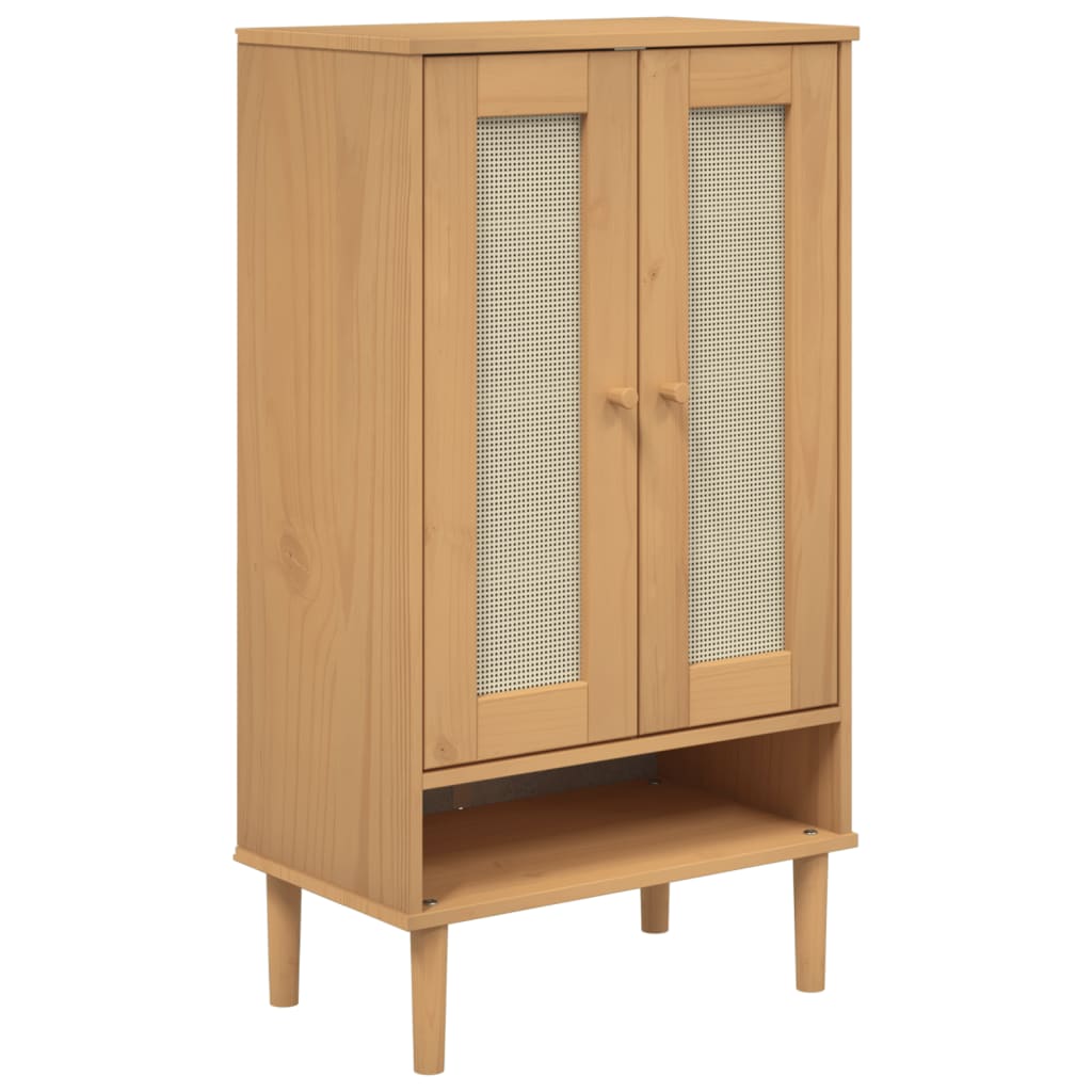 Scarpiera Senja Aspetto Rattan 59,5X35X107 Cm Massello