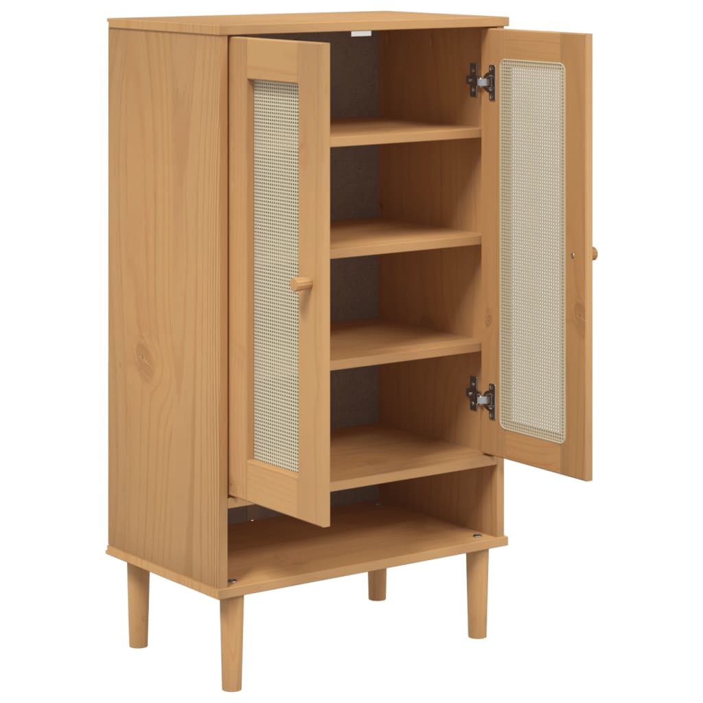 Scarpiera Senja Aspetto Rattan 59,5X35X107 Cm Massello