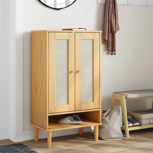 Scarpiera Senja Aspetto Rattan 59,5X35X107 Cm Massello