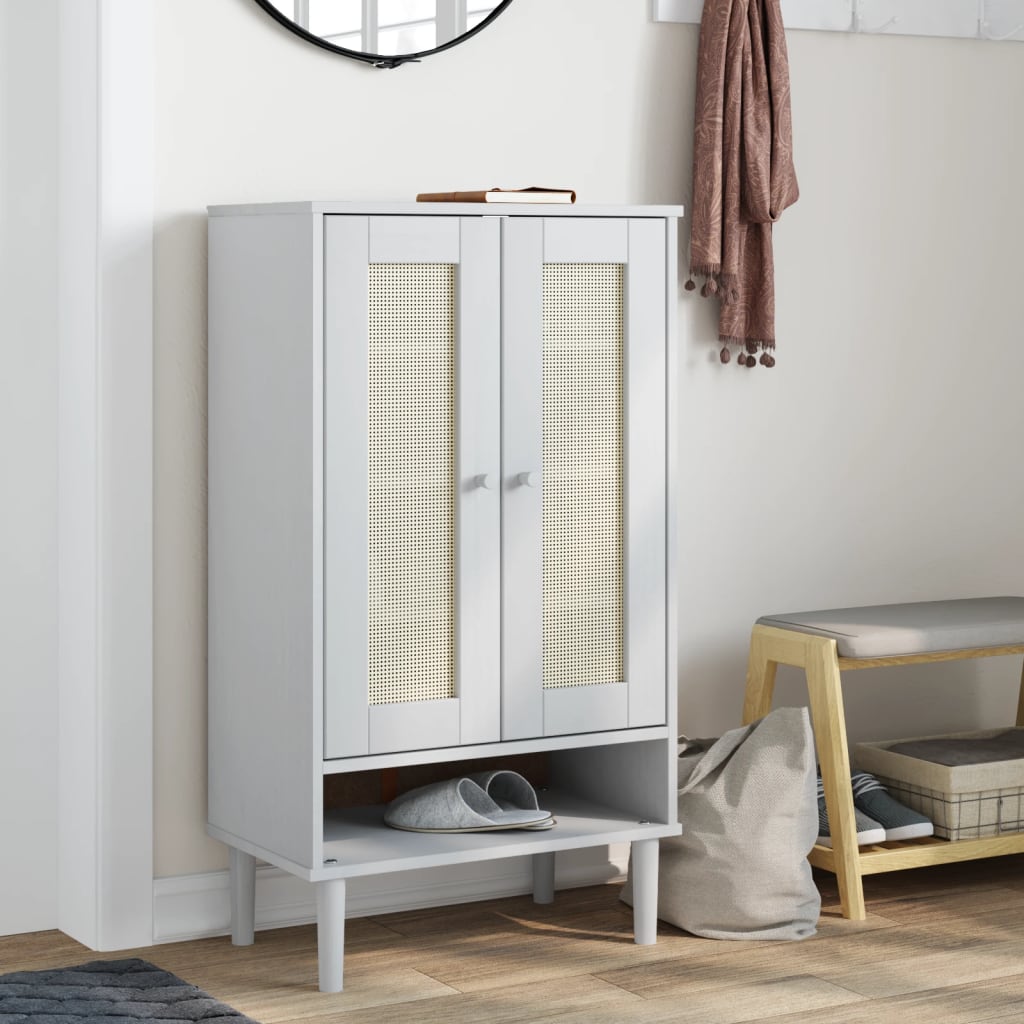 Scarpiera Senja Aspetto Rattan 59,5X35X107 Cm Massello