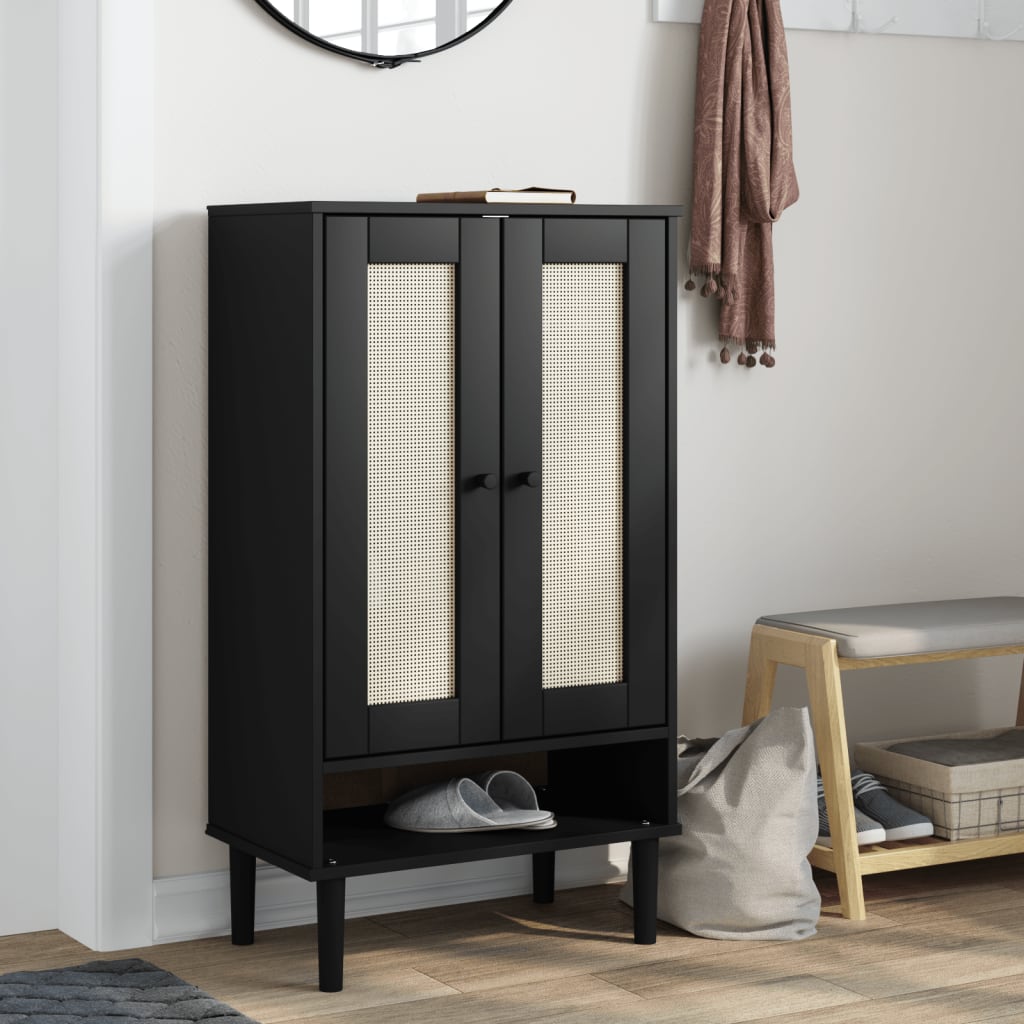 Scarpiera Senja Aspetto Rattan 59,5X35X107 Cm Massello