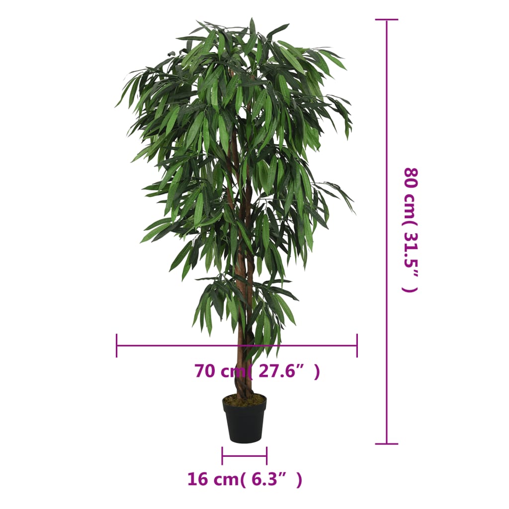 Albero Mango Artificiale 300 Foglie Verde
