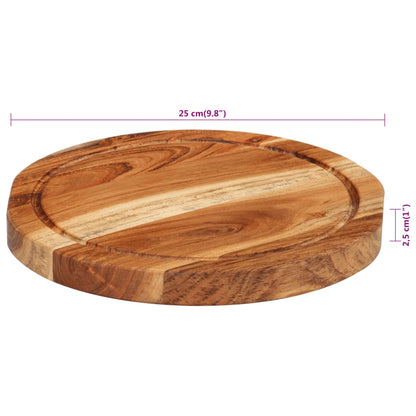 Tagliere Ø25X2,5 Cm In Legno Massello Di Acacia